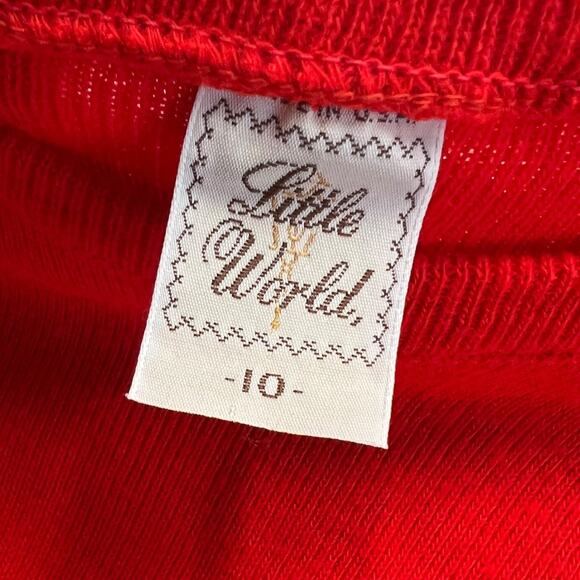 Vintage Little World Girls Size 10 Red Navy Striped Sweater Dress - Picture 3 of 9